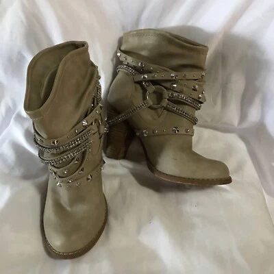 Bota feminina de strass cravejada de couro sintético 7,5 sem classificação - Pls Leia os detalhes!! - Imagem 1 de 4