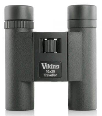 Viking Traveller 10 x 25 Compact Roof Prism Binocular Black (UK Stock) NEW #7462 - Image 1 of 4