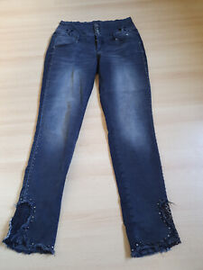 Damen Jeans Hose lang hoher Bund Gr. 42 blau von TREDY
