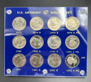 12 Coin 1979 1980 1981 S BU Proof SBA Susan B Anthony UNC Set n Capital Plastics - Picture 1 of 13