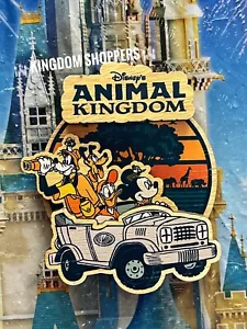 Disney Parks Animal Kingdom Safari Mickey Donald Pluto Goofy Wood Magnet New - Picture 1 of 1