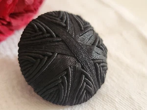 Gros bouton ancien en passementerie noir superbe 3,1 cm ref 3560 - Picture 1 of 4