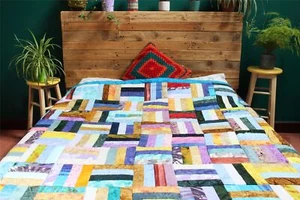 Handmade Quilted Patchwork Batik Printed Bedspread Throw Embroidered Patch Bed - Picture 1 of 114