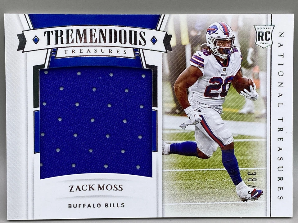 2020 ZACK MOSS PANINI NT SILVER TREMENDOUS TREASURES ROOKIE/PATCH 38/99 - Image 1 of 2