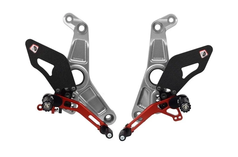 Ducabike Ducati Monster 1200R Adjustable Rearsets - Silver-Red - Изображение 1 из 1