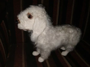 Bedlington Terrier Dog Plush Doll Statue Figurine 10" Tall Life Like Real Fur - Imagen 1 de 11