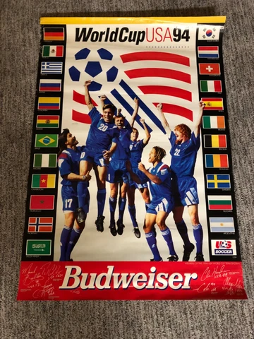 Original World Cup USA 94 Poster Soccer 20 x 28.75 GOOD, United States Cover