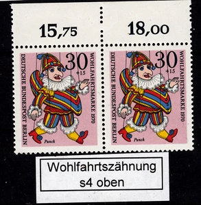 D4) Berlin Marionetten MiNr 375 ** Oberrandpaar Wohlfahrtszähnung WFZ s4 ndgz - Picture 1 of 1