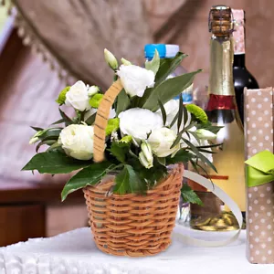 6Pcs Mini Woven Baskets Miniature Flower Basket Mini Picnic Basket Tiny Party - Picture 1 of 12