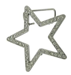 Nuevo Hombres Grande Plata Metal Estrella Cinturón Hebilla Estrás Vaquera Rodel Estilo Blinged - Imagen 1 de 9