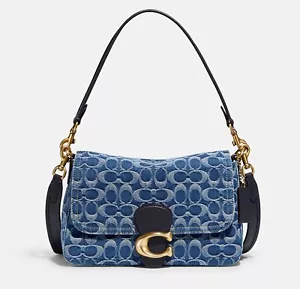 COACH CA105 Tabby Shoulder Crossbody Bag Signature Denim Outlet Brand New - Picture 1 of 10