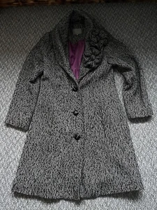 Abrigo Per Una para mujer, talla 10, espiga, mezcla de lana, negro, moteado, (53) - Imagen 1 de 7