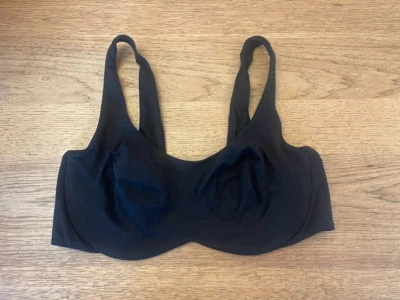 PINK Victoria's Secret Black SMALL Base Cotton Unlined Scoop Bralette Bra VS - Image 1 of 2