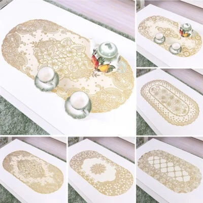 Embroidered Table Mat Waterproof and Heat Resistant PVC Tablecloth 40x85CM - Image 1 of 4
