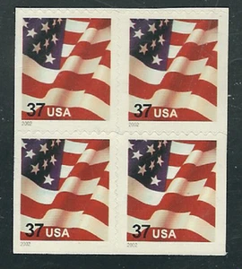 Scott #3636...37 Cent...Flag...2 Sided Booklet Pane of 4 (8 Stamps) - Picture 1 of 1