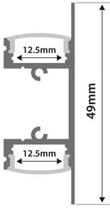 Aluminium LED Tape Profile - 2 Way Bar 1m - Picture 1 of 3