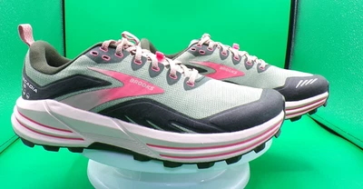 MUJER BROOKS CASCADIA 16 BOLSA DE LONA ALBAHACA CORAL ZAPATILLAS DE TRAIL RUNNING 9.5 B Foto 1 de 4