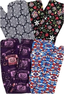 Lot 4 LuLaRoe Leggings Retro Phones-Aztec-Garden Finch-Snowflakes TC Tall Curvy - Picture 1 of 7