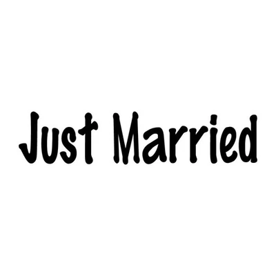Just Married Wedding Decal Sticker Black Weatherproof Vinyl - Image 1 of 4