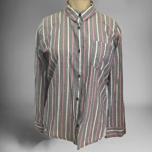 Rails Blouse Women's Medium Vertical Stripes Button Down Business Preppy Minimal - Picture 1 of 5