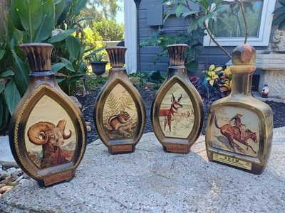 Juego de 4 botellas de jarra de whisky Jim Beam - vacías Foto 1 de 4