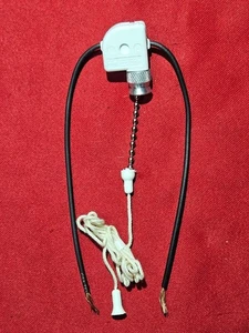LEVITON 10041-500 Pull-Chain Switch, 6A-125V, 18AWG, 6" Leads, Nickel - NEW - Picture 1 of 3