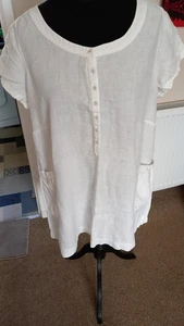 M & S Linen Long Top/ Short Dress Size 20 - Picture 1 of 5