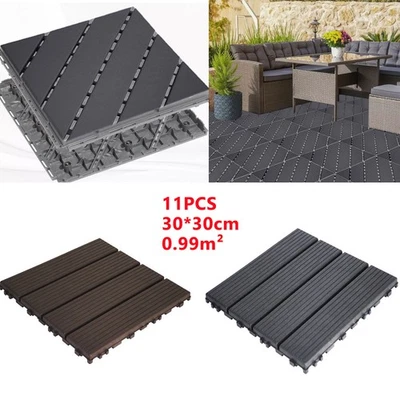 PP Decking Tiles Garden Patio Balcony Interlocking Composite Floor Panel 30*30cm - Image 1 of 4