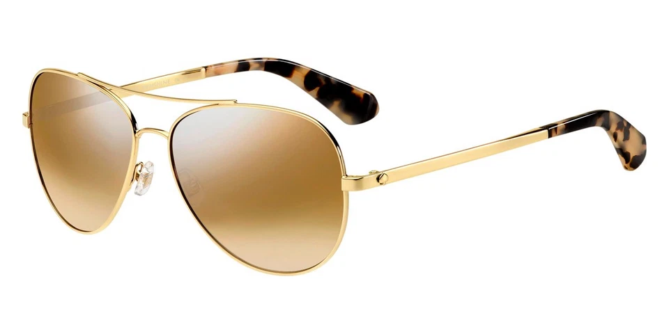 Kate Spade Avaline 2/s 06j Gold Havana Aviator Sunglasses Brown Mirror Gradient