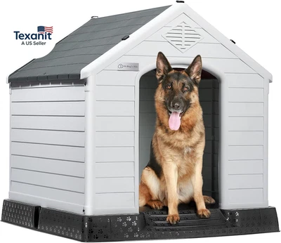 Casa de plástico resistente al agua para perros de tamaño pequeño a grande, interior exterior Foto 1 de 4