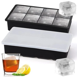 Ice Cube Trays Silicone,2 Pack Ice Cube Molds with Removable Lids,Stackable I... - Picture 1 of 7
