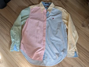 Tommy Hilfiger Multi Colored Striped Button Up Shirt Medium VTG Sz 14 - Picture 1 of 7