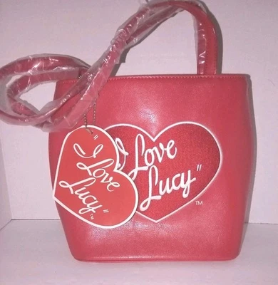 Mini cartera de mano I Love Lucy roja de cuero sintético con logotipo de corazón Lucille Ball Foto 1 de 4