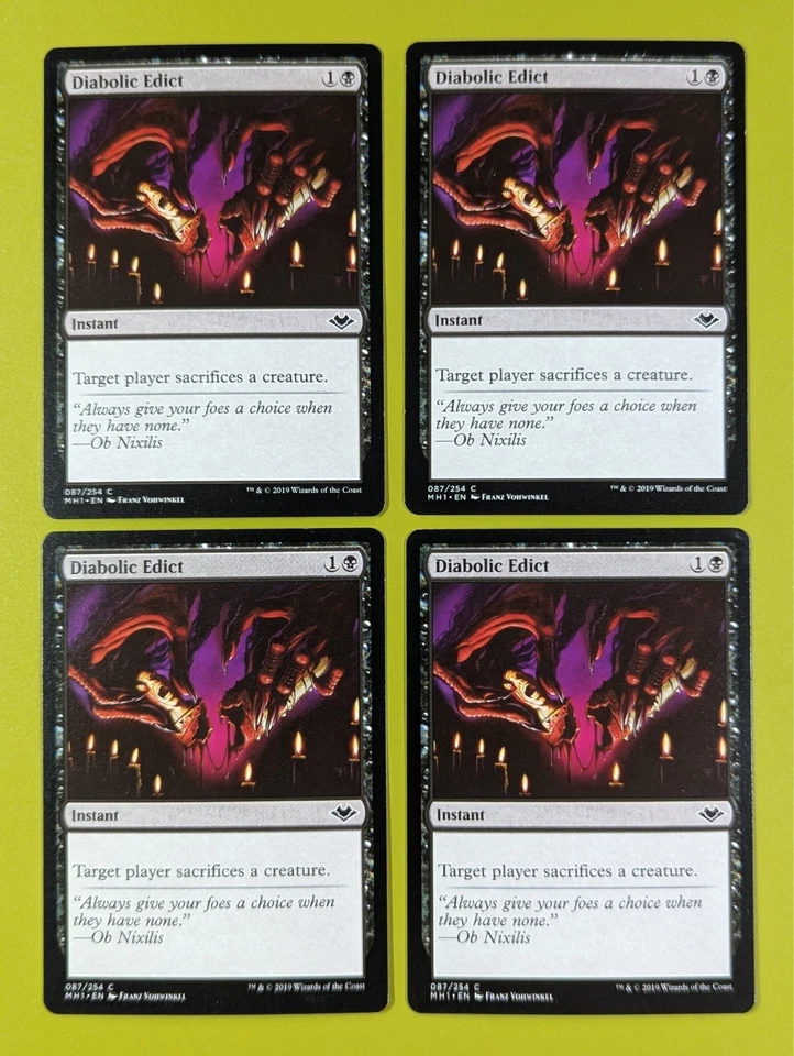 Diabolic Edict x4 Modern Horizons 4x Playset Magic the Gathering MTG - Image 1 of 1