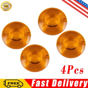 4Pcs Orange Turn Signal Light Lens Cover For Harley Touring Electra Glide 86-18 - Picture 1 of 6