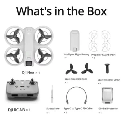 DJI NEO Drone Combo Drone fr DJI RC-N2 RC 2 Goggles 3 RC Motion Self-Flying 135g - Image 1 of 4