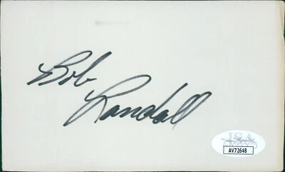 Bob Randall Minnesota Twins Signed 3x5 Index Card JSA Authenticated - Image 1 of 2