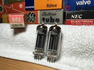 2x Matched 12BH7A RCA USA ~ Tall 12AU7 ECC82 PluginSub ~ WarmTone ClassicAudio - Picture 1 of 21
