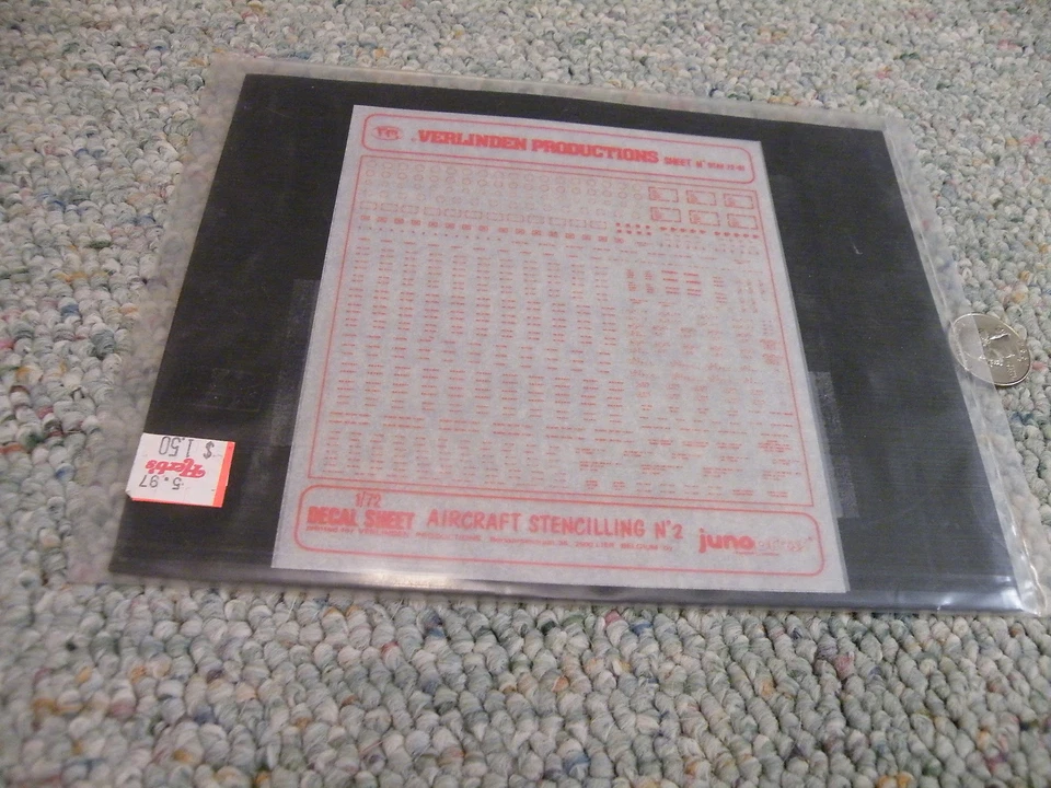 Verlinden 1/72  Sheet DTAV72-01 Aircraft stencilling #2 red    G131 - Image 1 of 1