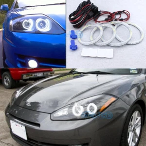 Faro retrofit anillo halo ojo de ángel LED para Hyundai Tiburon 2003-2006 4 piezas - Imagen 1 de 8