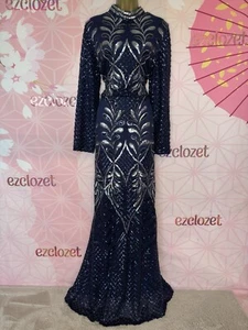 BNWT Goddiva Navy Blue Sequins Full/long Prom/Occasion/Evening DRESS SIZE 20 - Picture 1 of 4