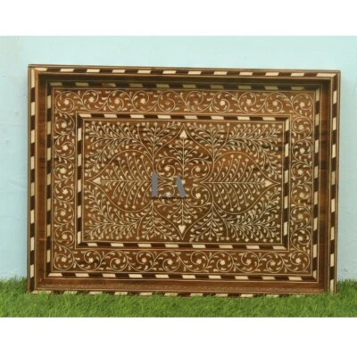 Home Décor  Wood Bone Inlay Serving Tray - Image 1 of 4