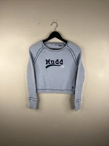 y2K Mudd Sweater Erwachsene mittelblau crop Strickpullover 95 Vintage Damen B24 - Bild 1 von 12
