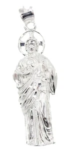 San Judas Tadeo .925 Sterling Silver Pendant - St. Jude Thaddeus .925 Sterling - Picture 1 of 4
