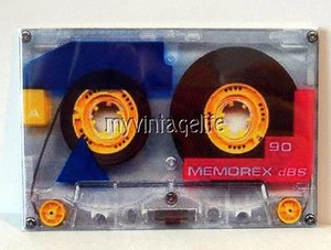 VINTAGE KASSETTENBAND MEMOREX 2"" x 3"" Kühlschrank MAGNET Kunst 1980er Jahre - Bild 1 von 1
