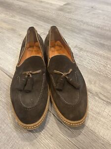 santoni mens shoes 9.5 Brown Suede Loafer