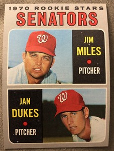 1970 Topps Senators Rookie Stars Jim Miles Jan Dukes #154 High Grade