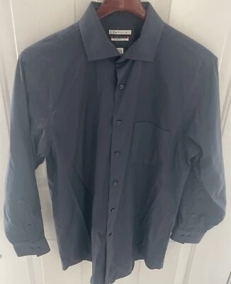 Camisa de Vestir Van Husen Hombre Gris Cuello Flexible, Ajuste Clásico 15.5 32/33 Foto 1 de 4