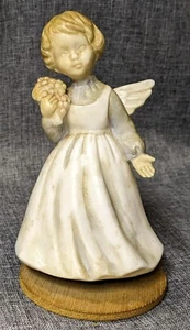 Vintage Schmid Brothers Music Box Angel with Bouquet Lara's Theme Works - Picture 1 of 6