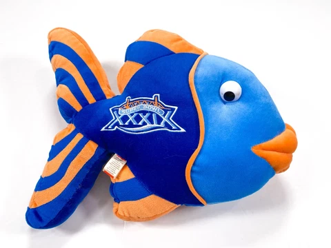 Team Beans NFL Superbowl XXXIX Eagles/Patriots Plush Fish 13" Long NWT Cover